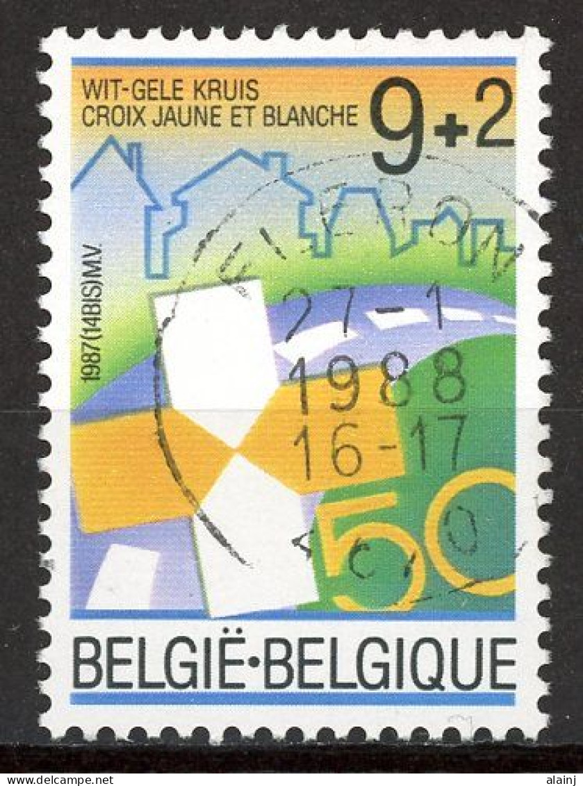 BE   2270   Obl.   ---   Croix Jaune Et Blanche  --  Oblitération Fléron - Used Stamps