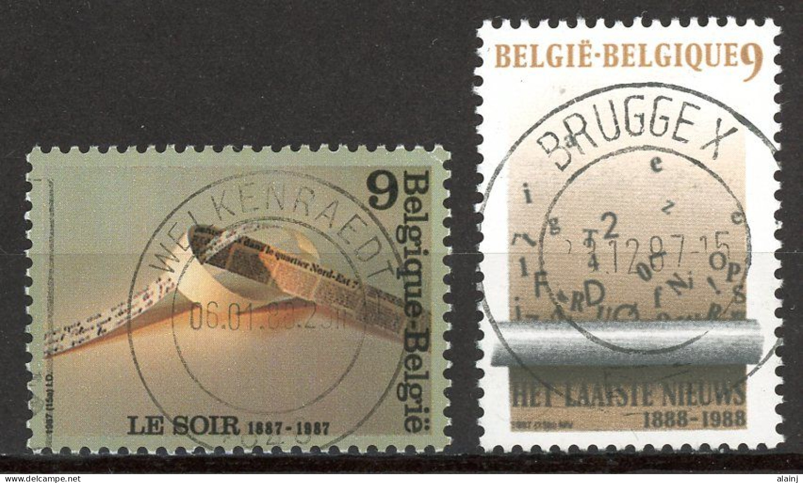 BE   2271 - 2272   Obl.   ---   Journal "Le Soir" Et Het Laatste Nieuws  --  Belles Oblitérations Centrales - Used Stamps