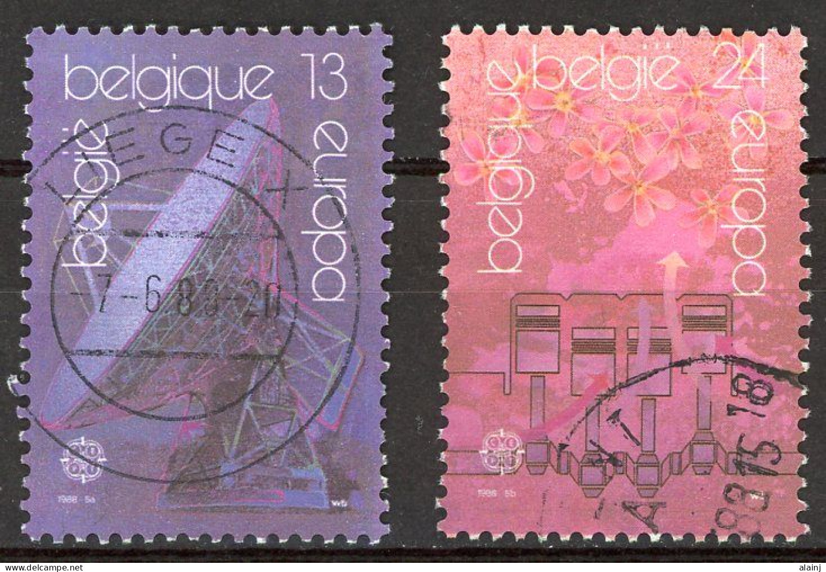 BE   2283 - 2284   Obl.   ---   Europa : Transpoet Et Communication - Used Stamps