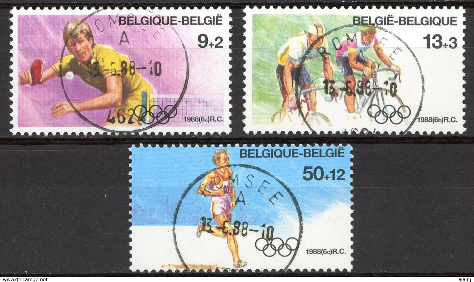 BE   2285 - 2287   Obl.   ---   Jeux Olympique De Séoul  --  Belles Obltéations Centrales Romsée - Gebraucht