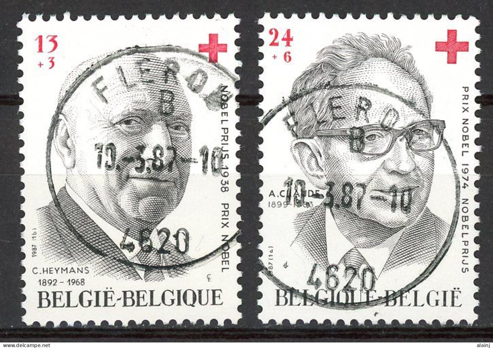 BE   2241 - 2242   Obl.   ---   Croix Rouge : Prix Nobel  --  Oblitérations Centrales Fléron - Used Stamps