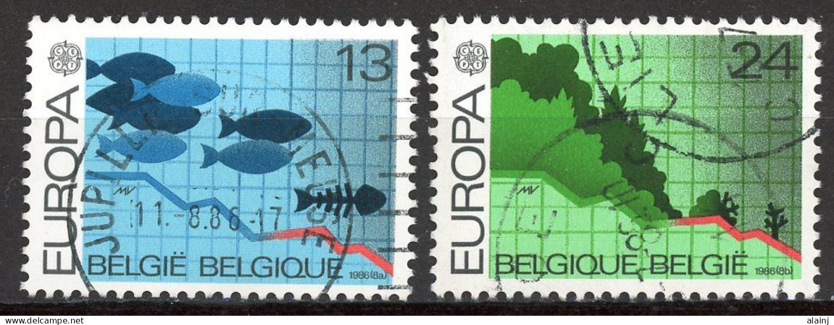 BE   2211 - 2212   Obl.   ---   Europa : Protection Nature Et Environnement  --  Oblitérations Centrales - Used Stamps