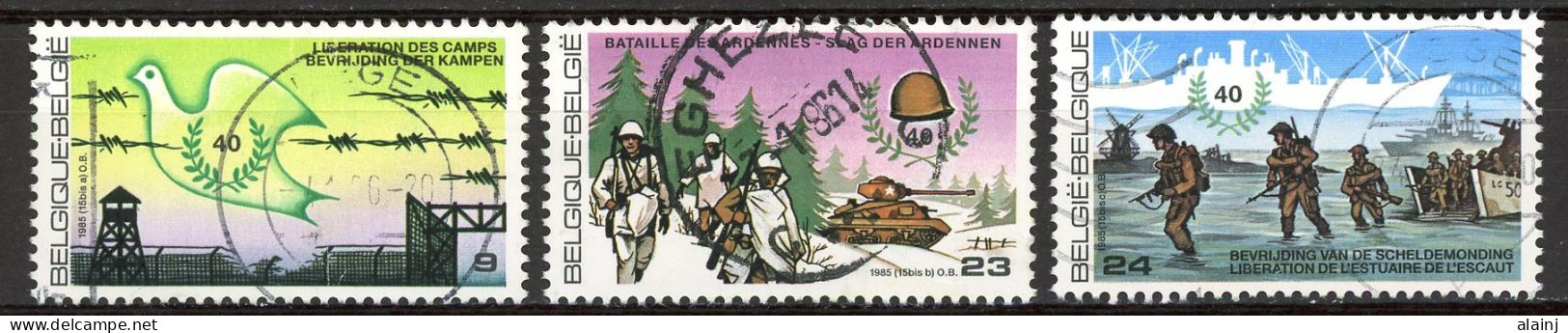 BE   2186 - 2188   Obl.   ---   Anniversaire De La Libération  --  Belles Oblitérations - Used Stamps