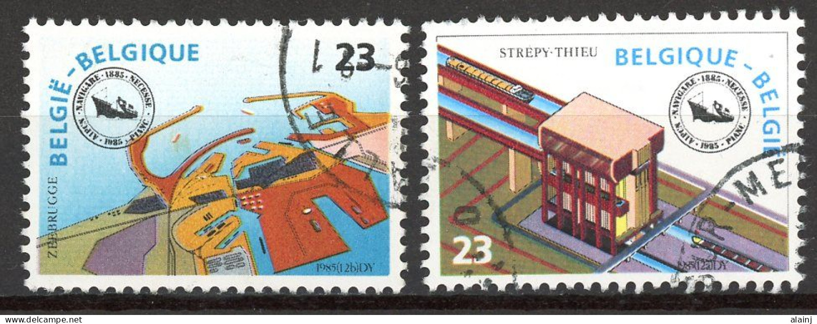 BE   2177 - 2178   Obl.   ---   Navigation - Used Stamps