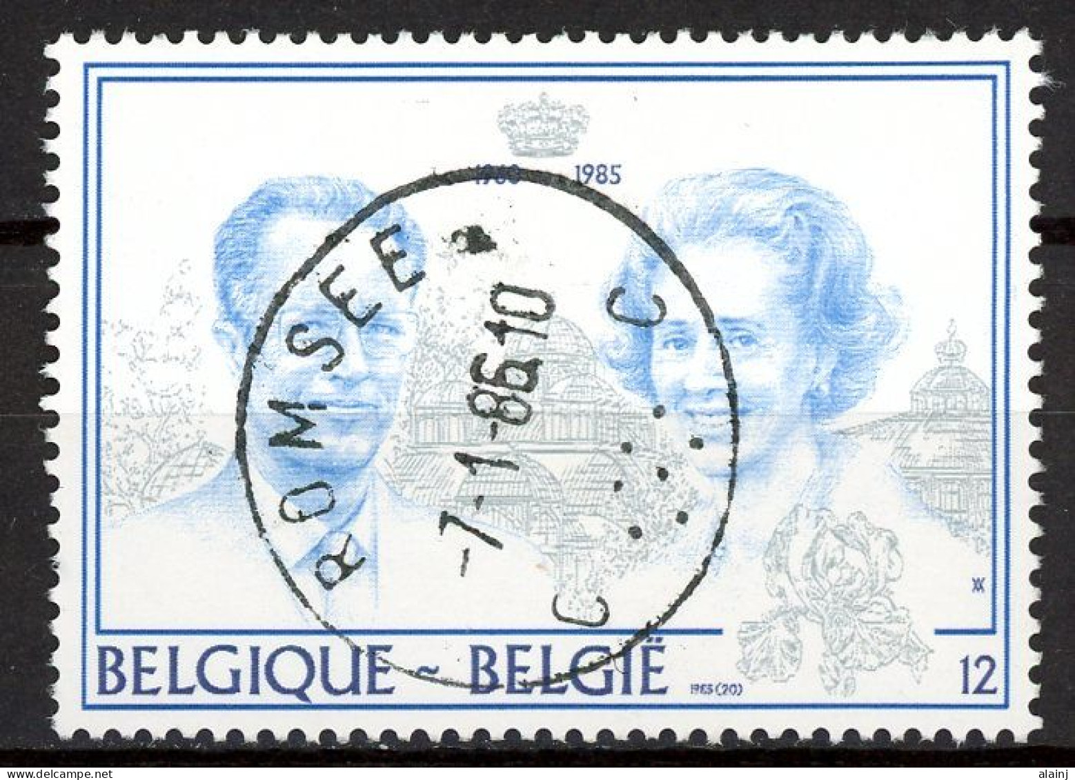 BE   2198   Obl.   ---   Anniversaire Mariage Royal  --  Oblitération Centrale Romsée - Usados