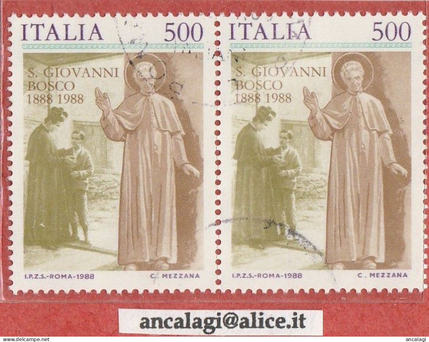 USATI ITALIA 1988 - Ref.0569 "SAN GIOVANNI BOSCO" 1 Val. In Coppia - - 1981-90: Oblitérés