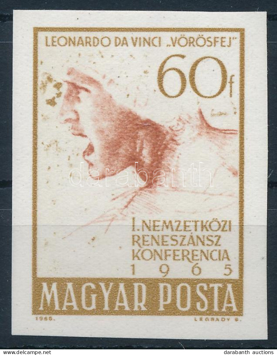 ** 1965 Évfordulók - Események (III.) 60f Leonardo Da Vinci Vágott Bélyeg - Altri & Non Classificati