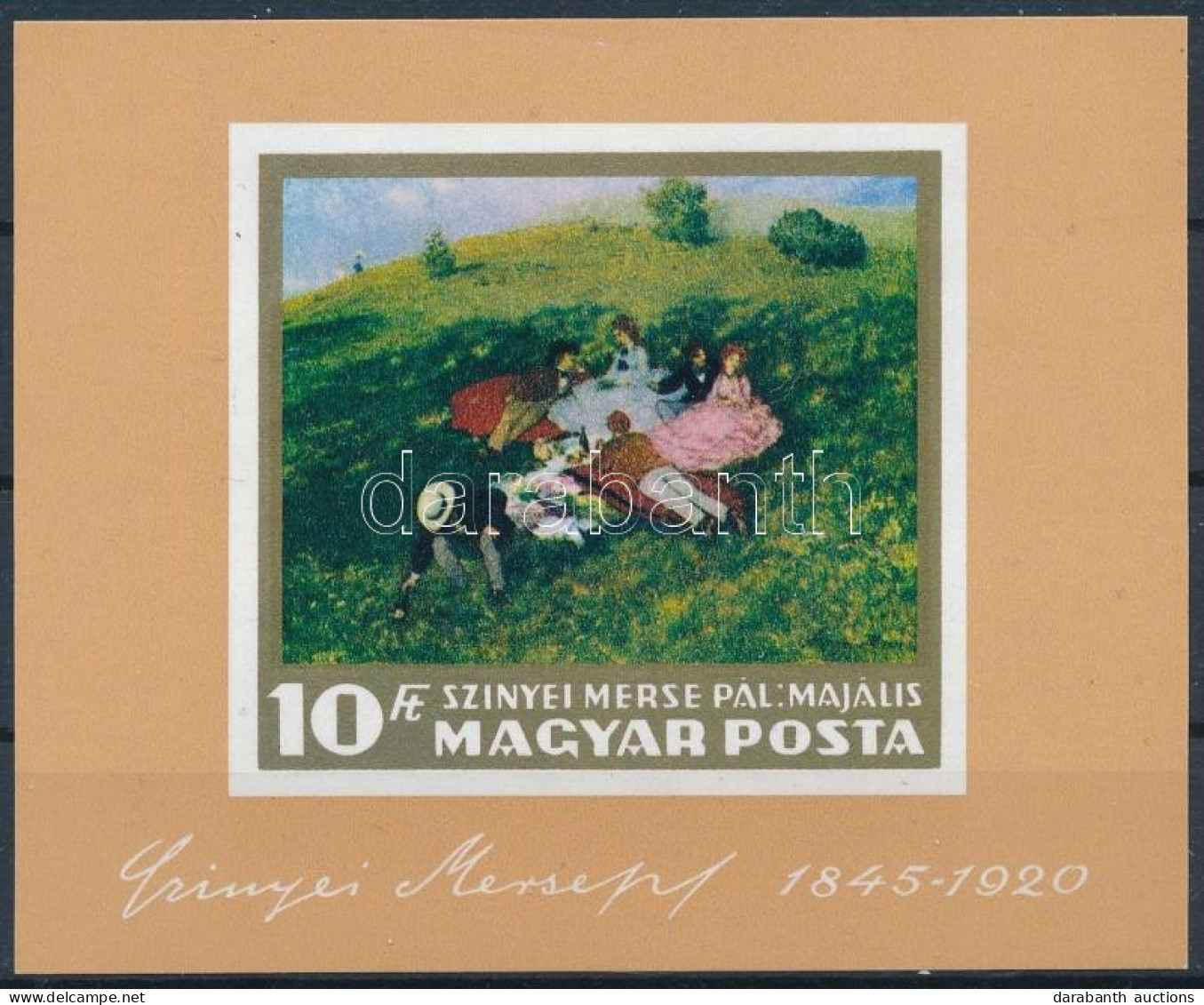 ** 1966 Festmény (I.) Vágott Blokk (ujjlenyomatok / Fingerprints) (4.000) - Other & Unclassified