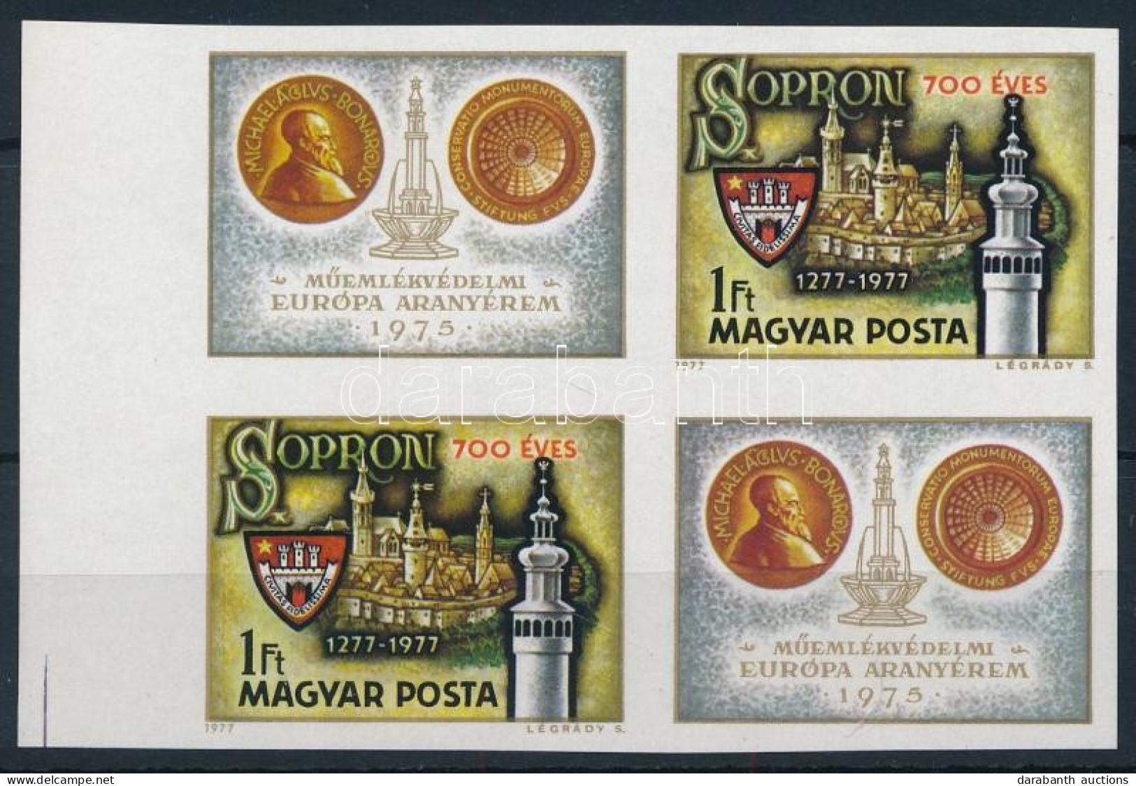 ** 1977 Sopron Vágott ívszéli Négyestömb (7.000) - Altri & Non Classificati