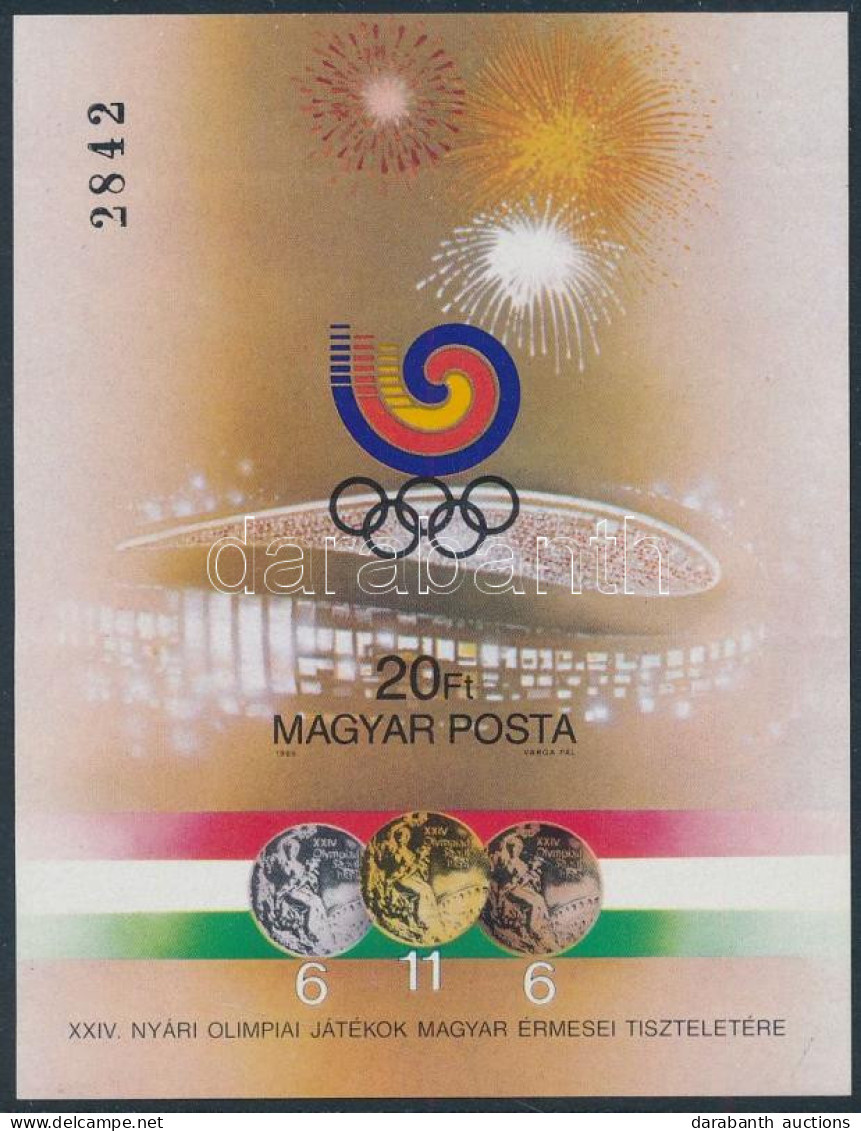 ** 1988 Olimpiai érmesek Vágott Blokk (5.000) (ujjlenyomat / Fingerprint) - Autres & Non Classés