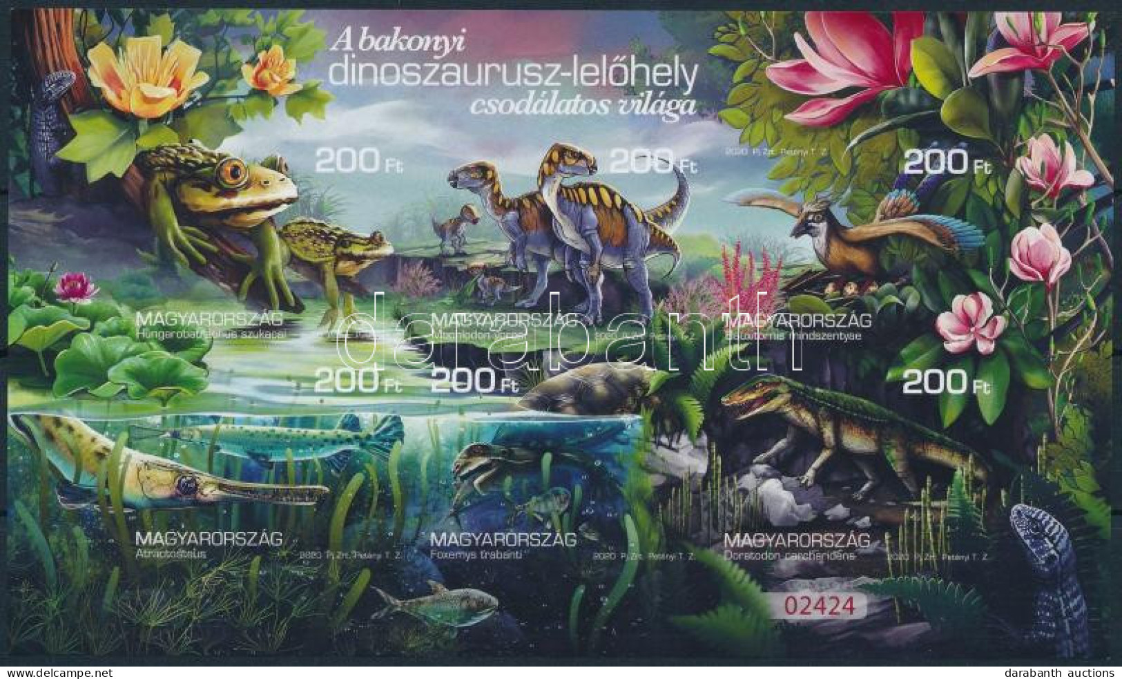 ** 2020 Bakonyi Dinoszauruszok Csodálatos Világa (II.) Vágott Blokk (8.000) - Autres & Non Classés