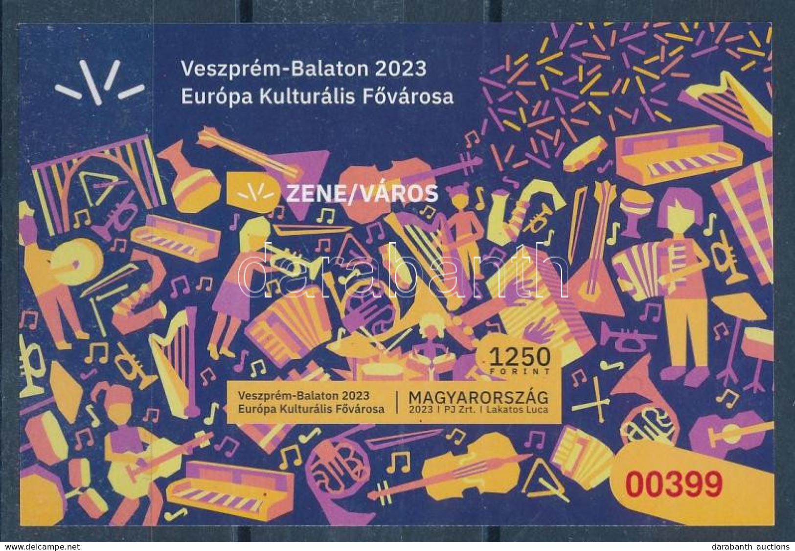 ** 2023 Veszprém-Balaton Európa Kulturális Fővárosa Vágott Blokk Piros Sorszámmal - Autres & Non Classés