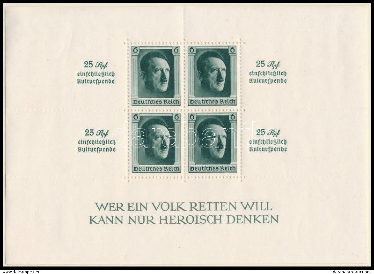 ** Deutsches Reich 1937 Hitler Blokk Mi 9 (Mi EUR 320.-) - Andere & Zonder Classificatie