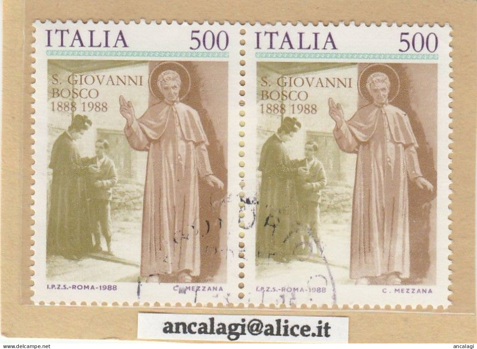 USATI ITALIA 1988 - Ref.0569A "SAN GIOVANNI BOSCO" 1 Val. In Coppia - - 1981-90: Oblitérés