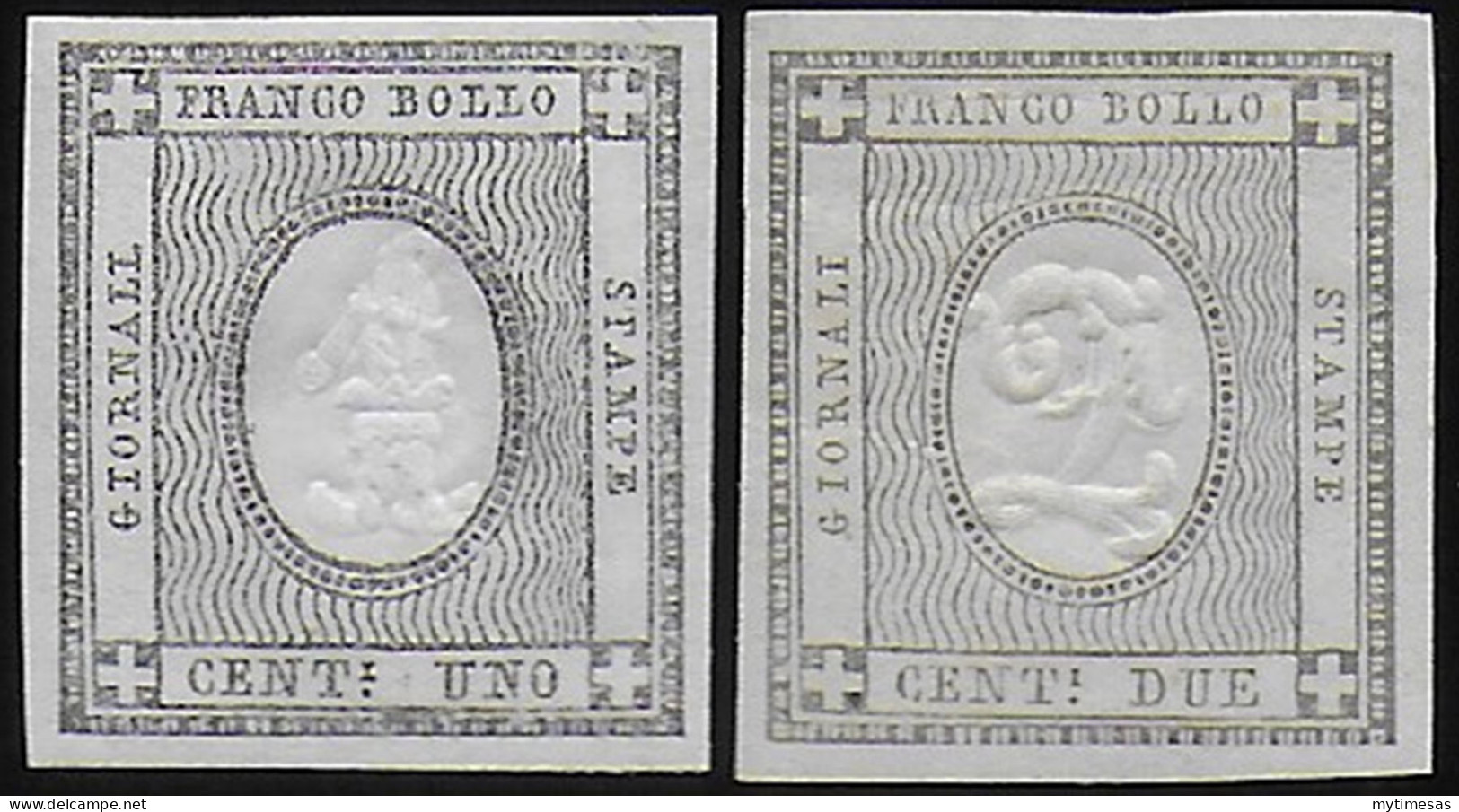1861 Italia Sardegna Stampati 2v. Diena MNH Sassone N. 19/20 - Sardegna