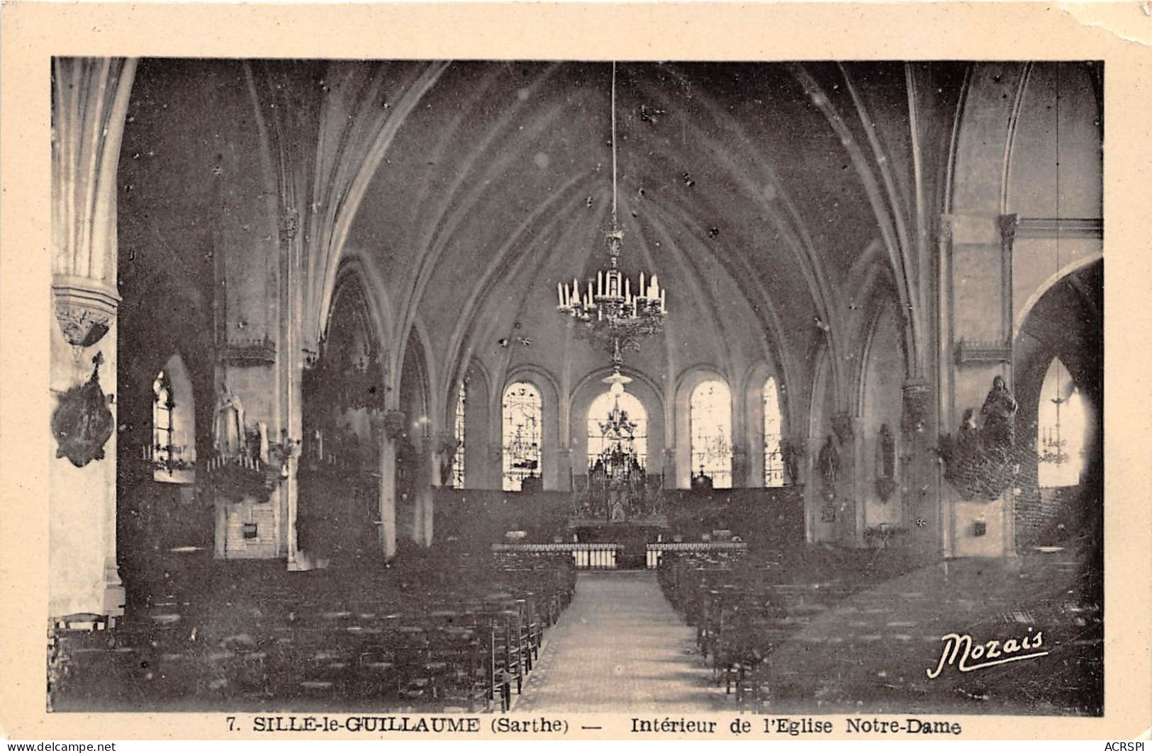 SILLE LE GUILLAUME Interieur De L Eglise Notre Dame 20(SCAN RECTO VERSO)MA120 - Sille Le Guillaume