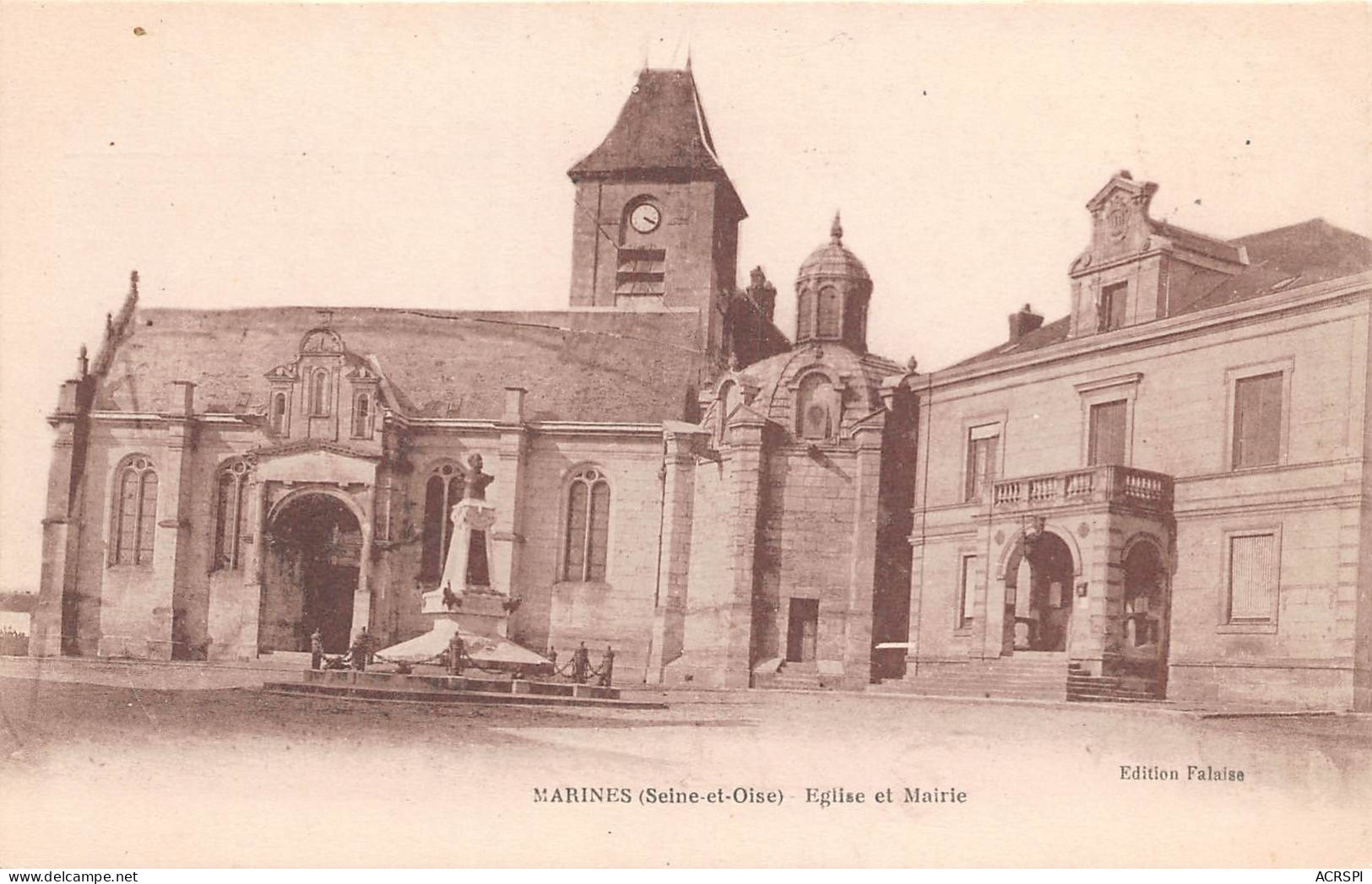 MARINES Eglise Et Mairie 35(SCAN RECTO VERSO)MA101 - Marines