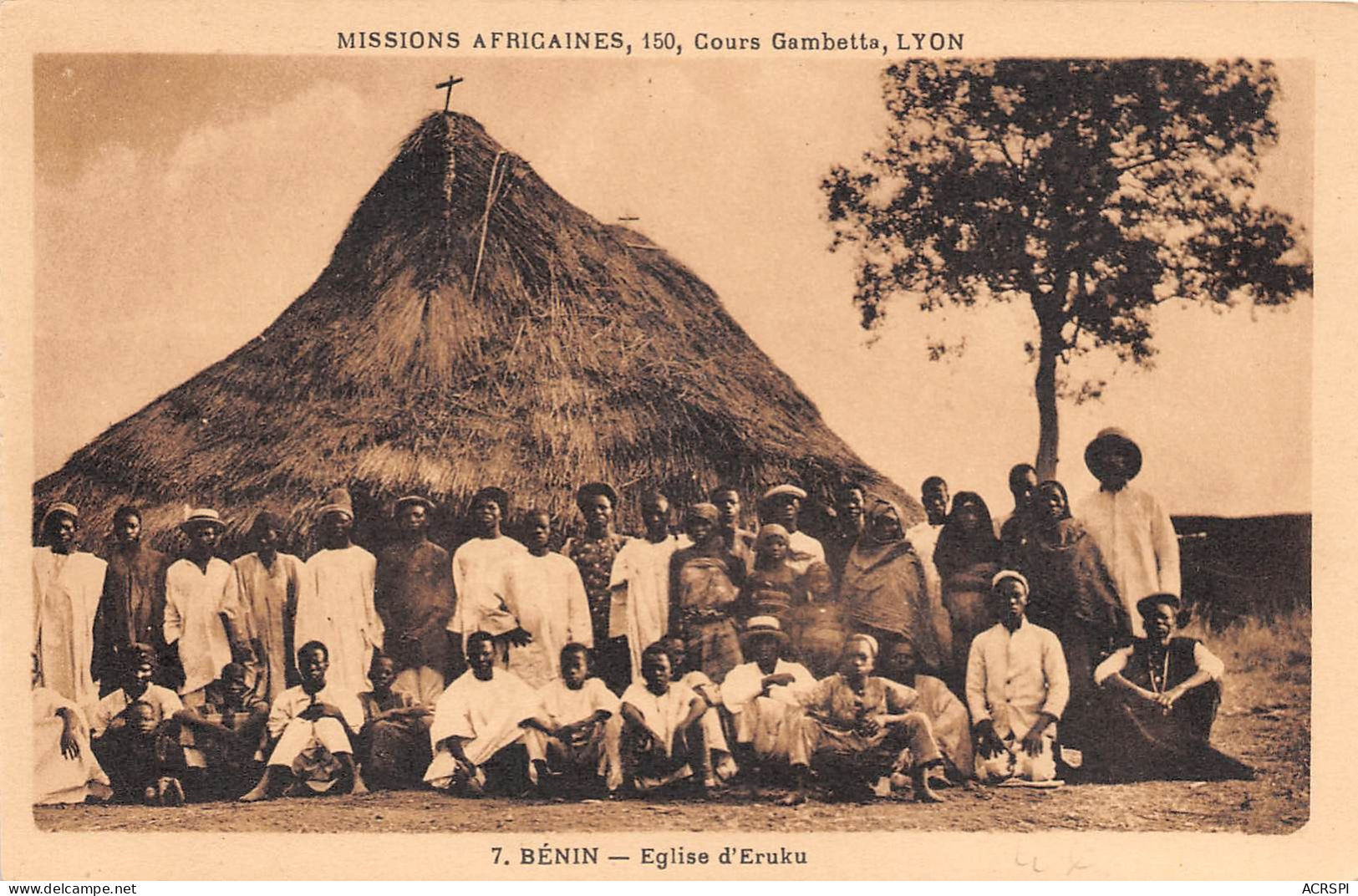 BENIN Eglise ERUKU Missions Africaines Cours Gambetta Lyon 35(scan Recto-verso) MA195 - Benin