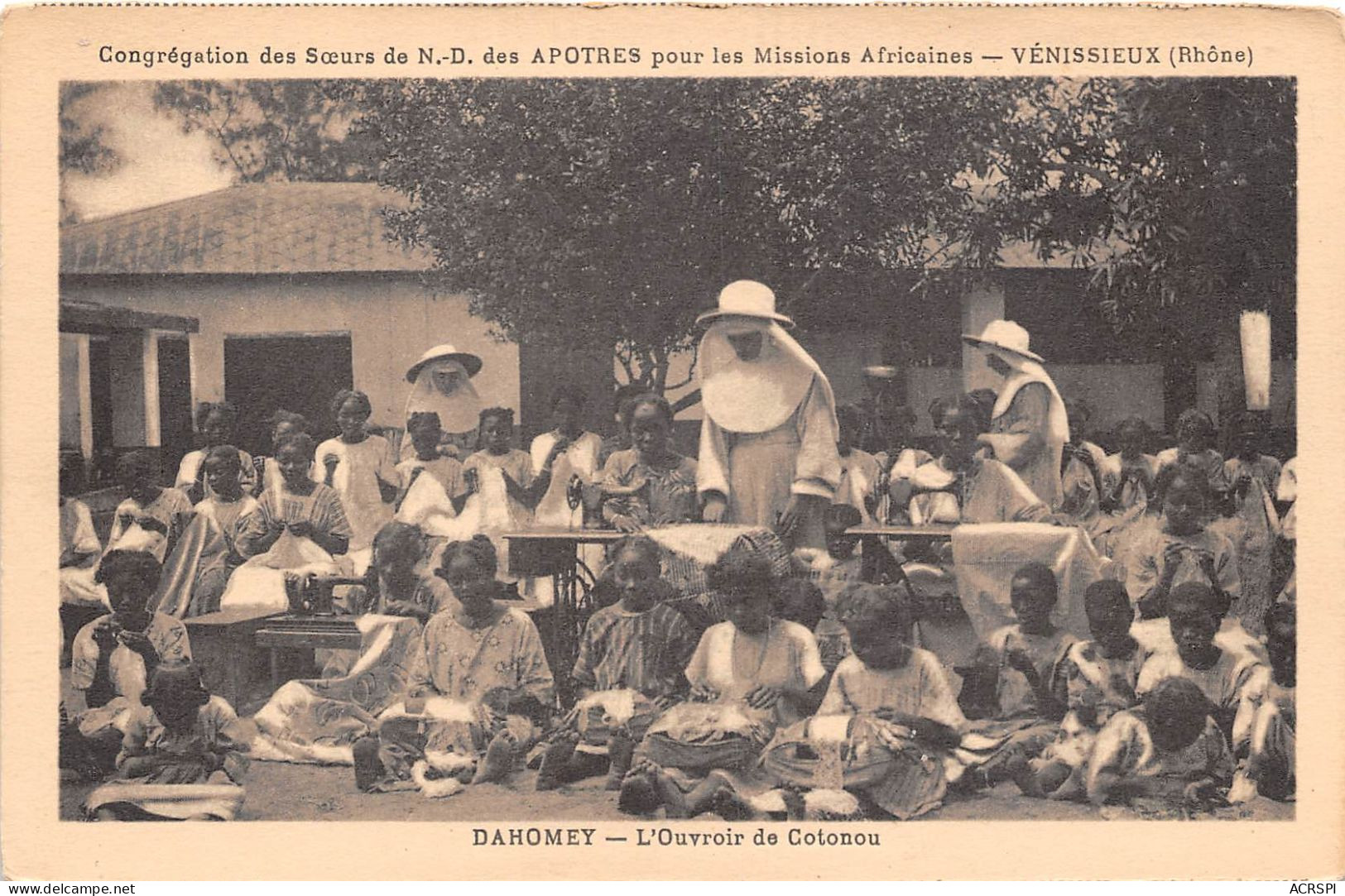 BENIN DAHOMEY L Ouvroir De Cotonou Congregation Des Soeurs De ND Des Apotres Venissieux 33(scan Recto-verso) MA195 - Benín