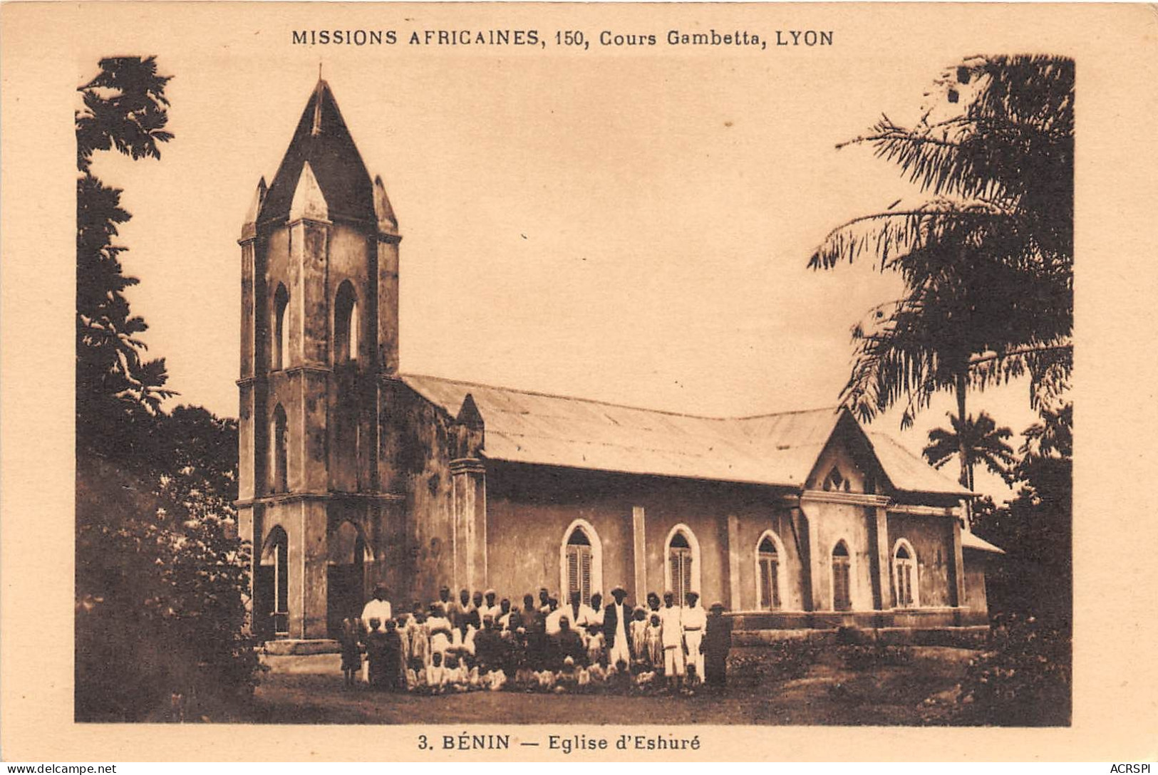 BENIN Eglise D Eshure  Missions Africaines Cours Gambetta Lyon 36(scan Recto-verso) MA195 - Benín