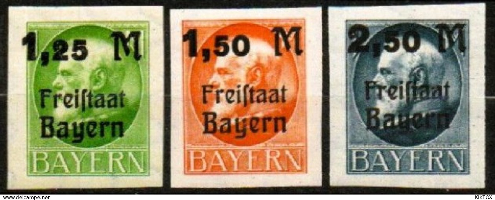 BAYERN, ALTDEUTSCHLAND,1919 , MI 174 B - 176 B, FREIMARKEN KÖNIG LUDWIG III, FREISTAAT,POSTFRISCH, NEUF, - Neufs
