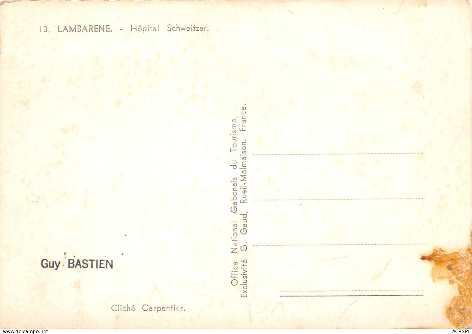 GABON LAMBARENE Hopital Schweitzer 12(scan Recto-verso) MA180 - Gabun