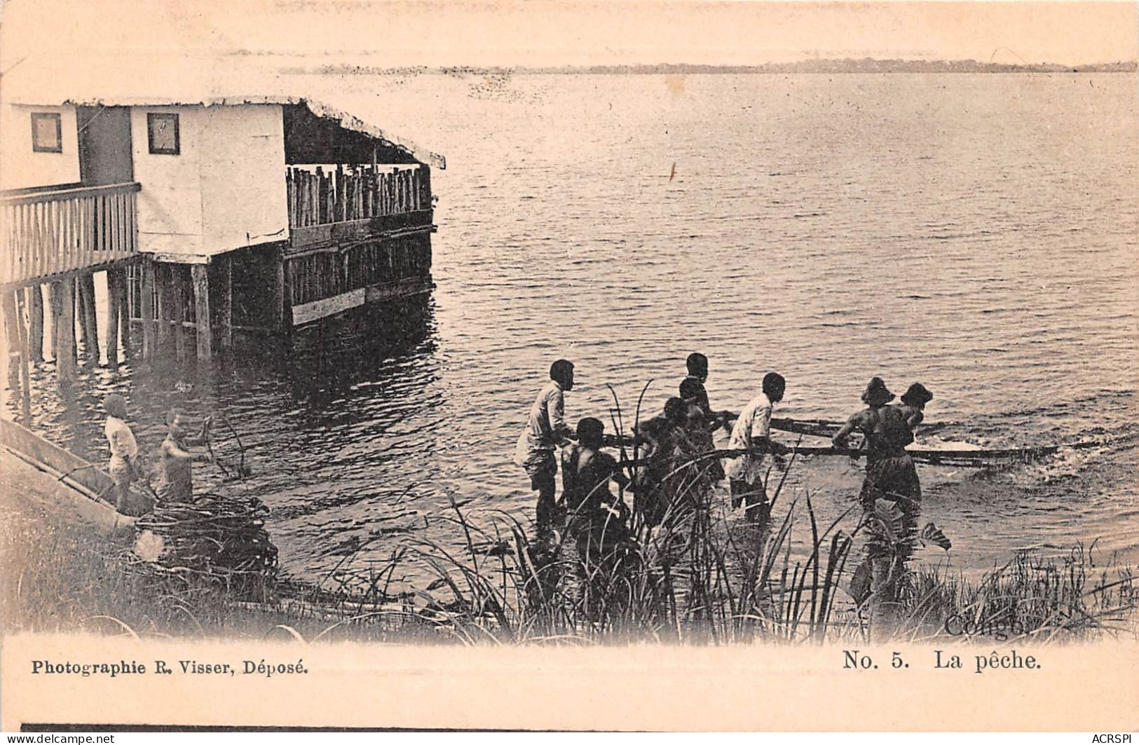 CONGO  LA PECHE R.VISSER No 5  11(scan Recto-verso) MA176 - Brazzaville