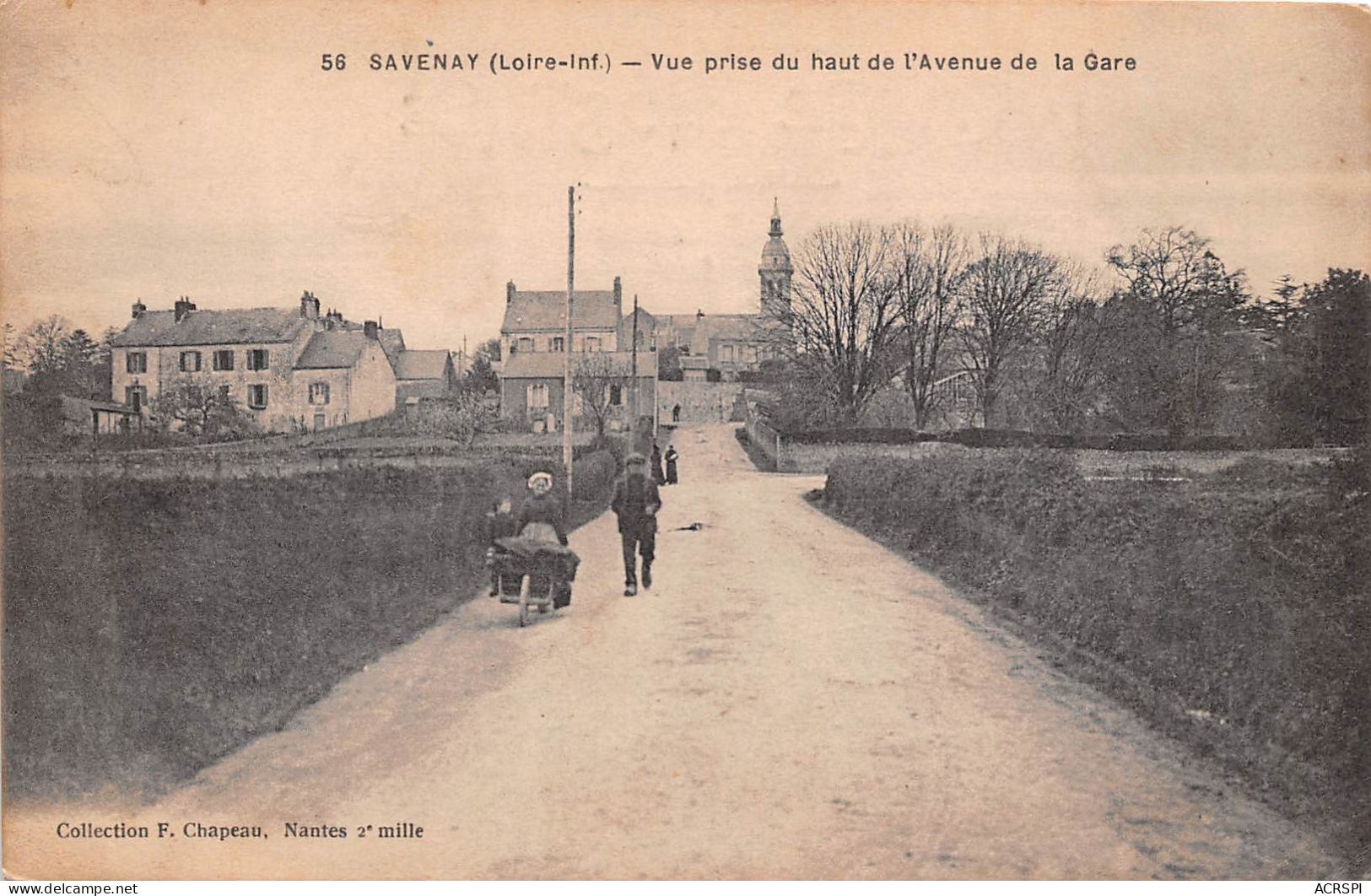 SAVENAY VUE PRISE DU HAUT DE L'AVENUE DE LA GARE 5(scan Recto-verso) MA164 - Savenay