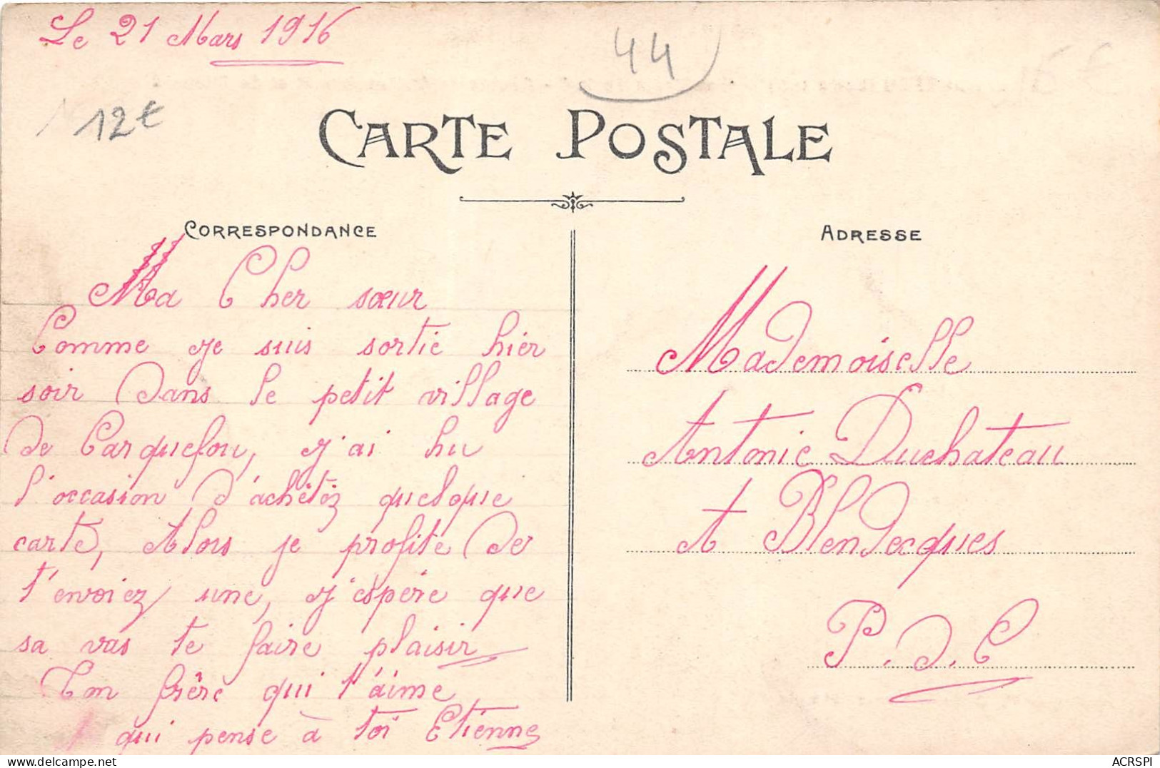 CARQUEFOU  La Croix-Verte  Routes De Châteaubriant Et De Thouaré  10(scan Recto-verso) MA164 - Carquefou