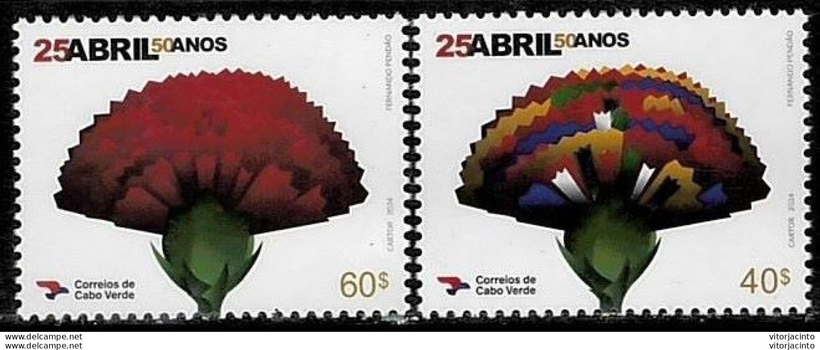 Cape Verde - 25 April - 50 Years - Joint Issue Angola/Cape Verde/Portugal (Mint Stamps) - Date Of Issue: 2024-03-28 - Cape Verde