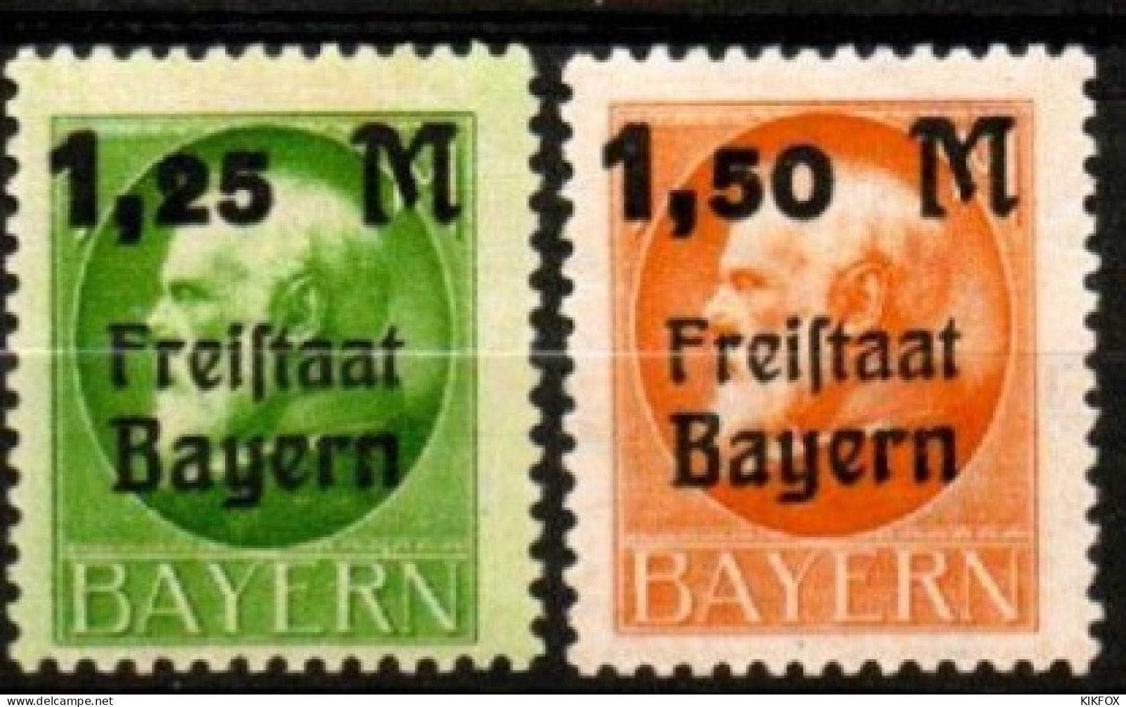 BAYERN, ALTDEUTSCHLAND,1919 , MI 174 A - 175 A, FREIMARKEN KÖNIG LUDWIG III, FREISTAAT,POSTFRISCH, NEUF, - Neufs