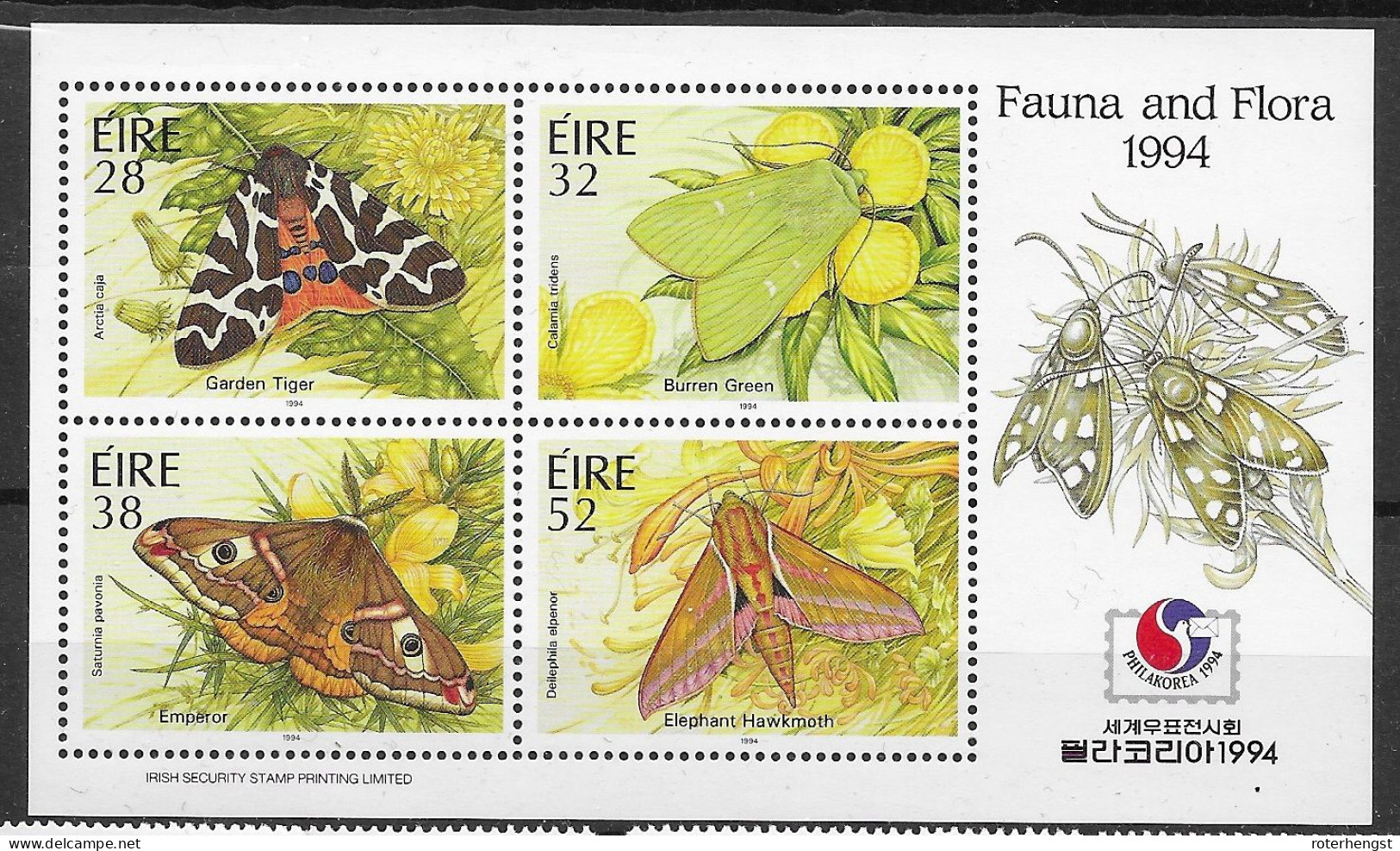 Ireland Mnh ** 1994 Butterfly Sheet Philkorea Fair 9 Euros - Neufs