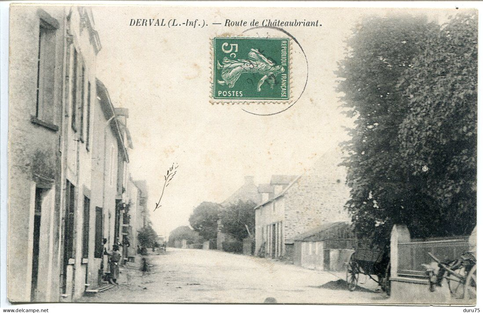 CPA Voyagé 1912 * DERVAL Route De Chateaubriant - Derval