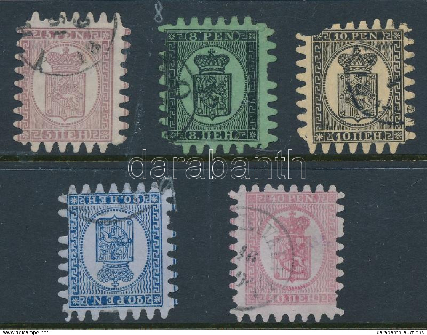 O Finnország 5 Db Bélyeg Mi 5-9 Cx (Mi EUR 1.100.-) (foghibák, Hiányzó Sarkok / Missing Perfs, Corners) Garancia Nélkül  - Sonstige & Ohne Zuordnung