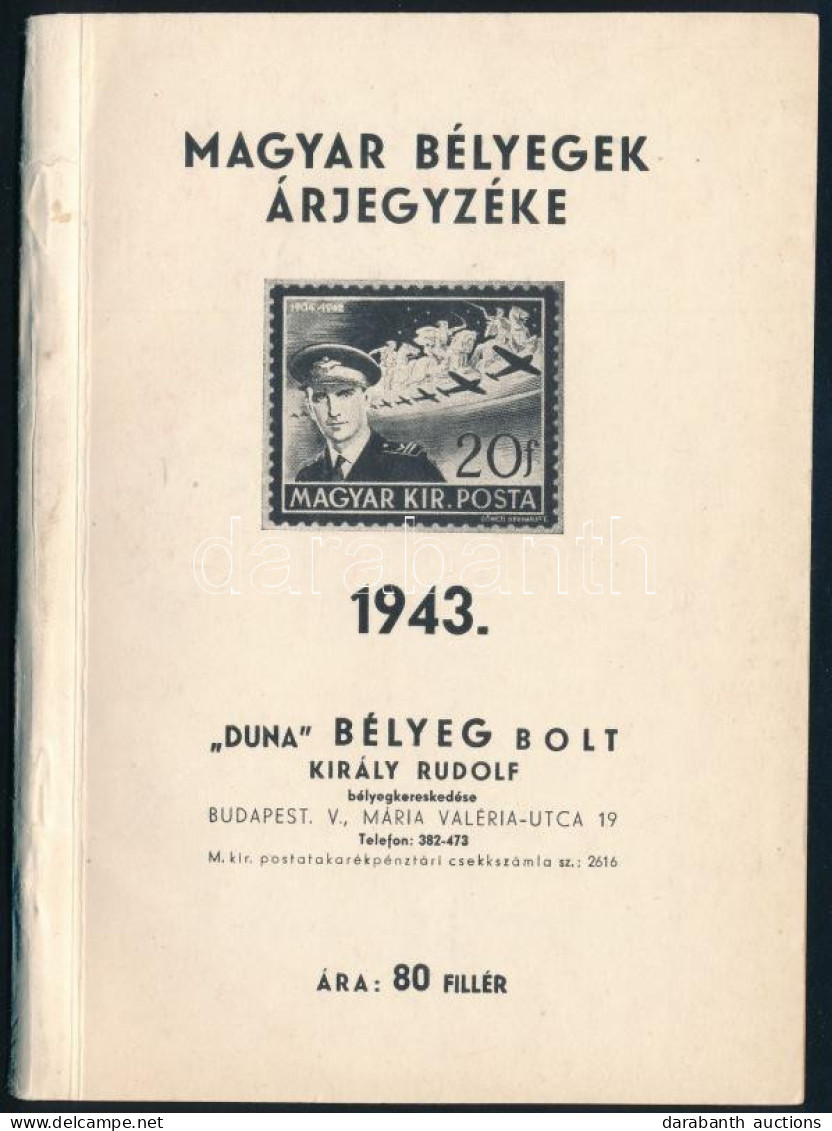 Duna Bélyegbolt Bélyegárjegyzéke 1943 - Autres & Non Classés