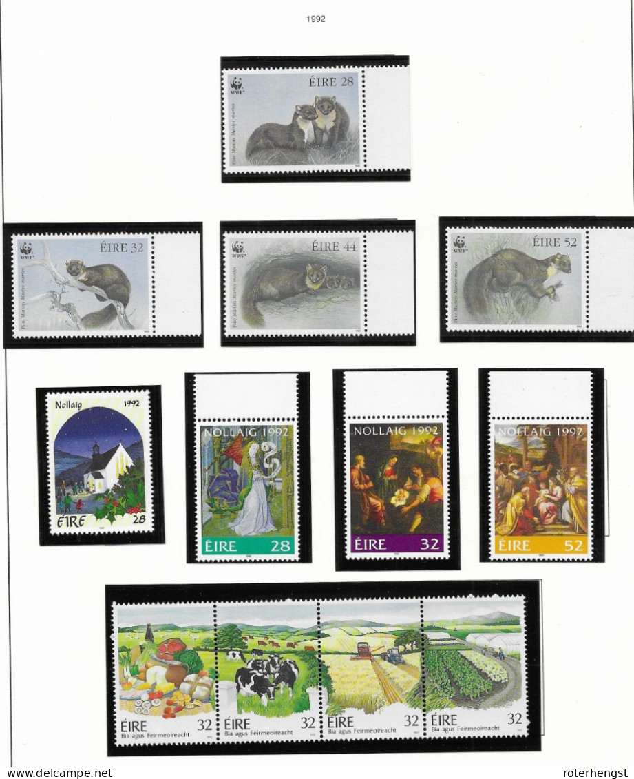 Ireland Mnh ** 1992 (3 Scans, Only Greetings Stamps And One Small 28p Value Missing) 45 Euros Michel Cat - Full Years