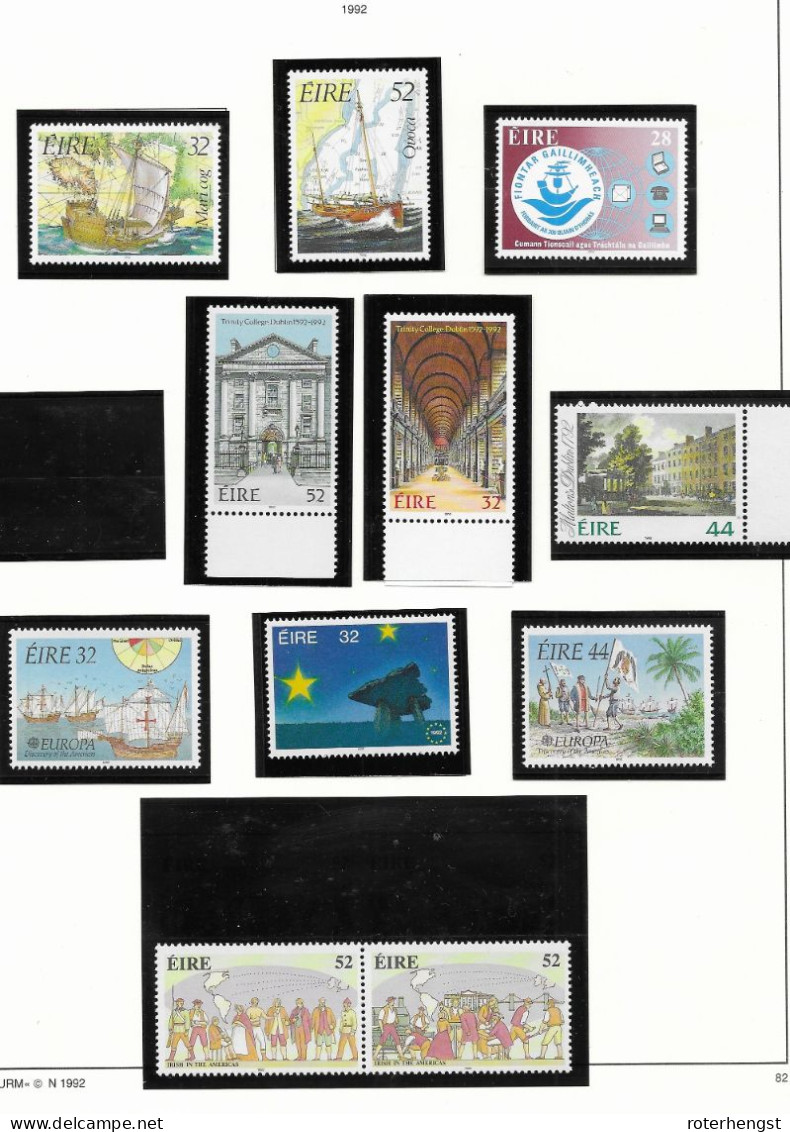 Ireland Mnh ** 1992 (3 Scans, Only Greetings Stamps And One Small 28p Value Missing) 45 Euros Michel Cat - Full Years