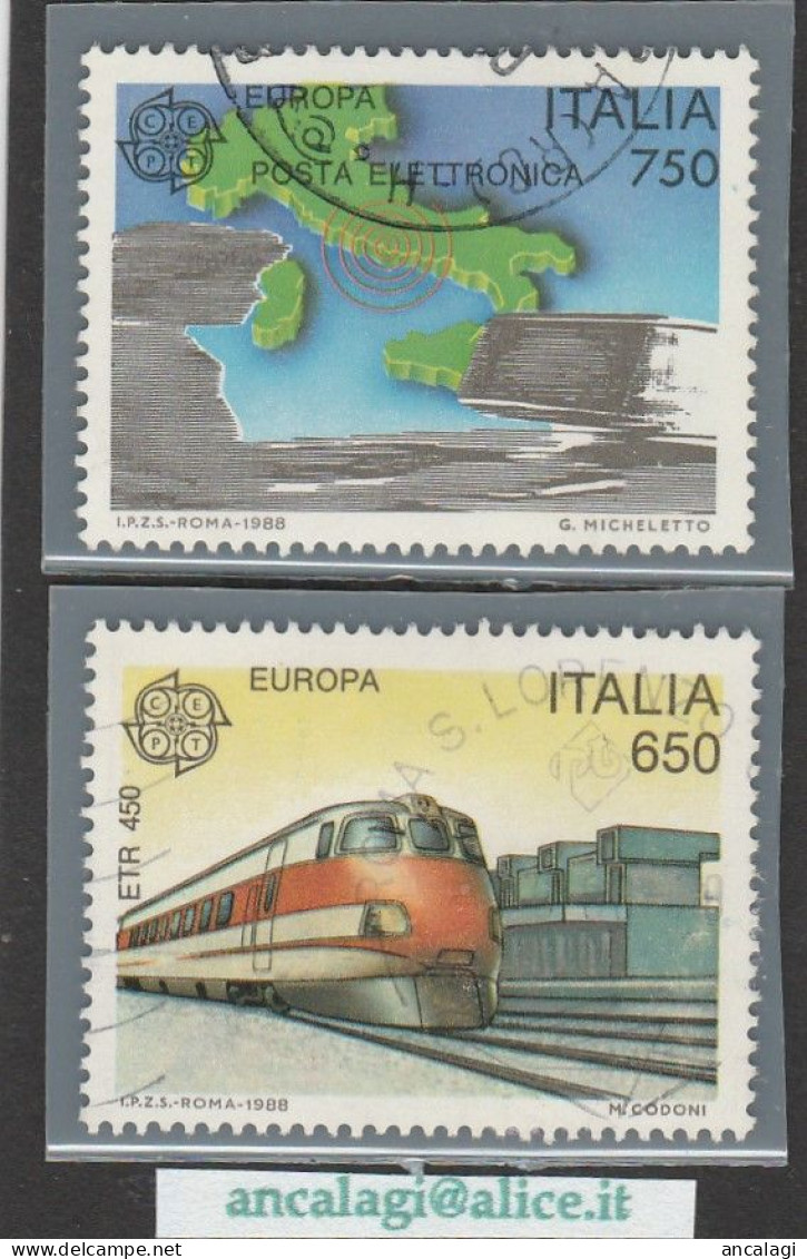 USATI ITALIA 1988 - Ref.0572 "EUROPA UNITA" Serie Di 2 Val. - - 1981-90: Usati