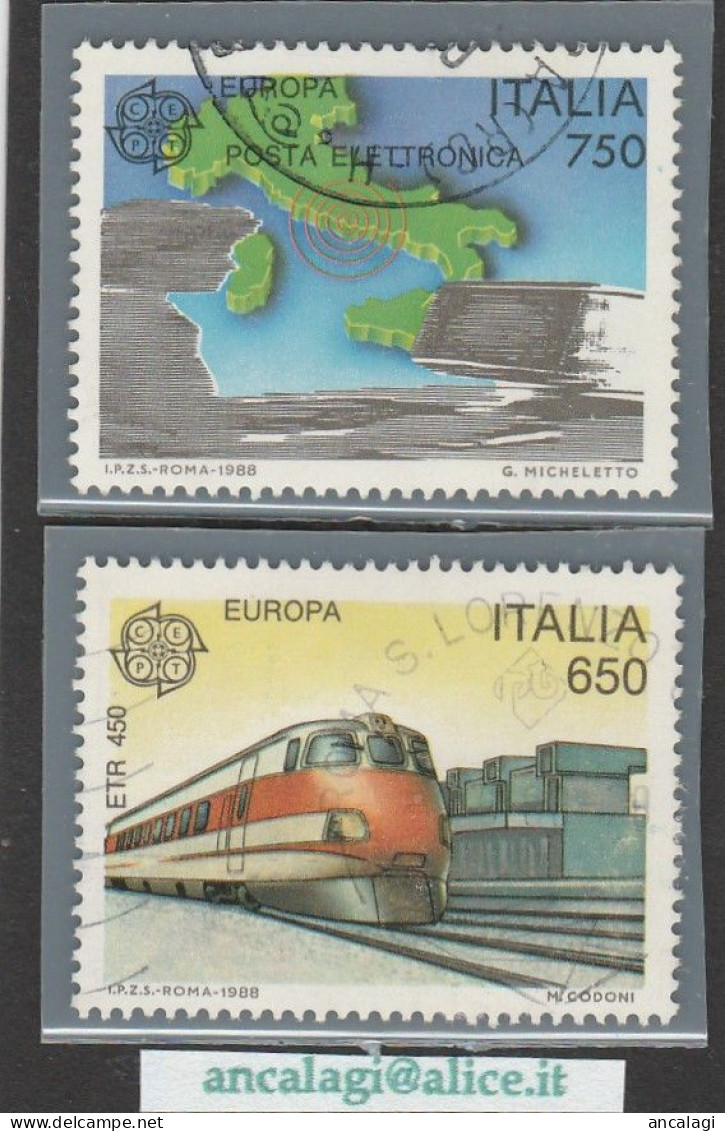 USATI ITALIA 1988 - Ref.0572 "EUROPA UNITA" Serie Di 2 Val. - - 1981-90: Oblitérés