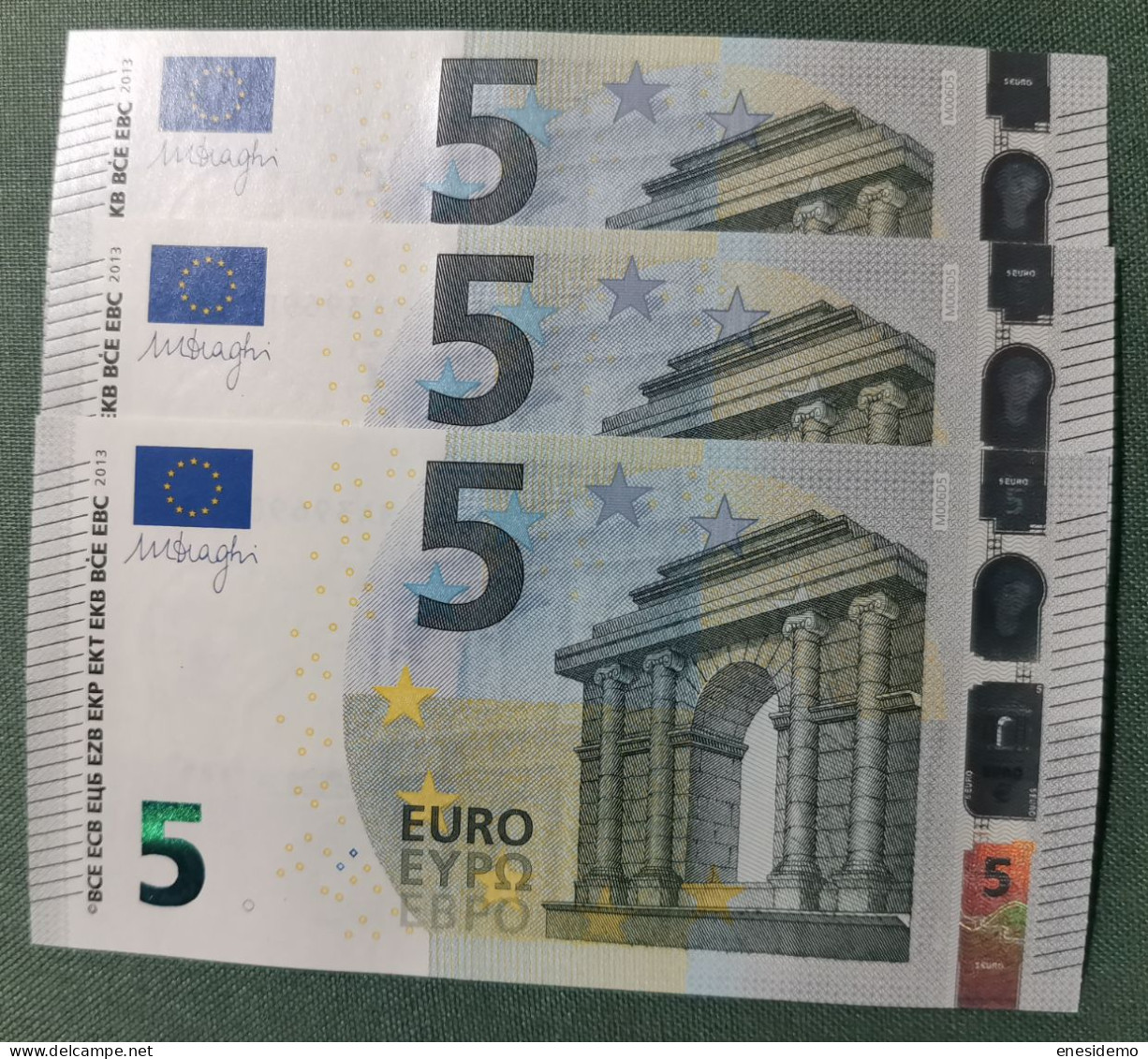 5 EURO PORTUGAL 2013 DRAGHI M006D5 MA CORRELATIVE TRIO END OF HUNDRED SC FDS UNCIRCULATED  PERFECT - 5 Euro