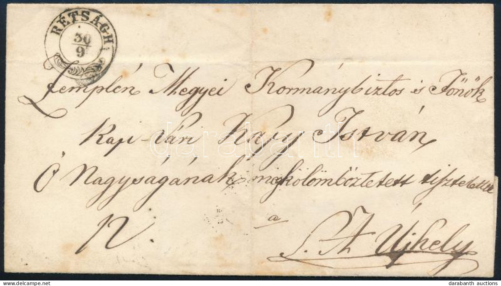 ~1850 Portós Levél / Unpaid Cover "RÉTSÁGH" - S. A. Újhely - Sonstige & Ohne Zuordnung