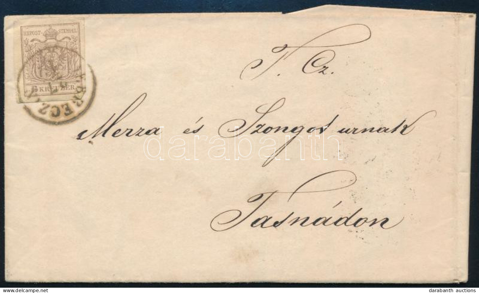 1855 6kr Levélen / In Cover "DEBRECZIN" - "TASNÁD" - Andere & Zonder Classificatie