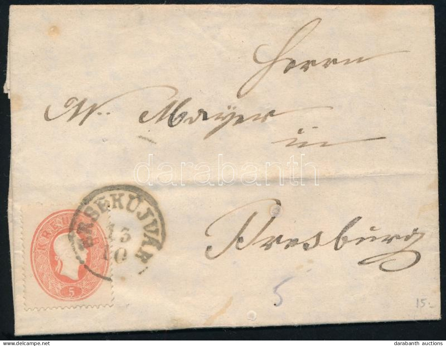 1861 5kr Levélen / On Cover "ÉRSEKÚJVÁR" - Pressburg - Altri & Non Classificati