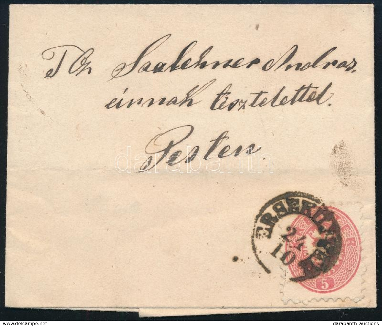 ~1864 5kr Levélen / On Cover "ÉRSEKÚJVÁR" - Autres & Non Classés