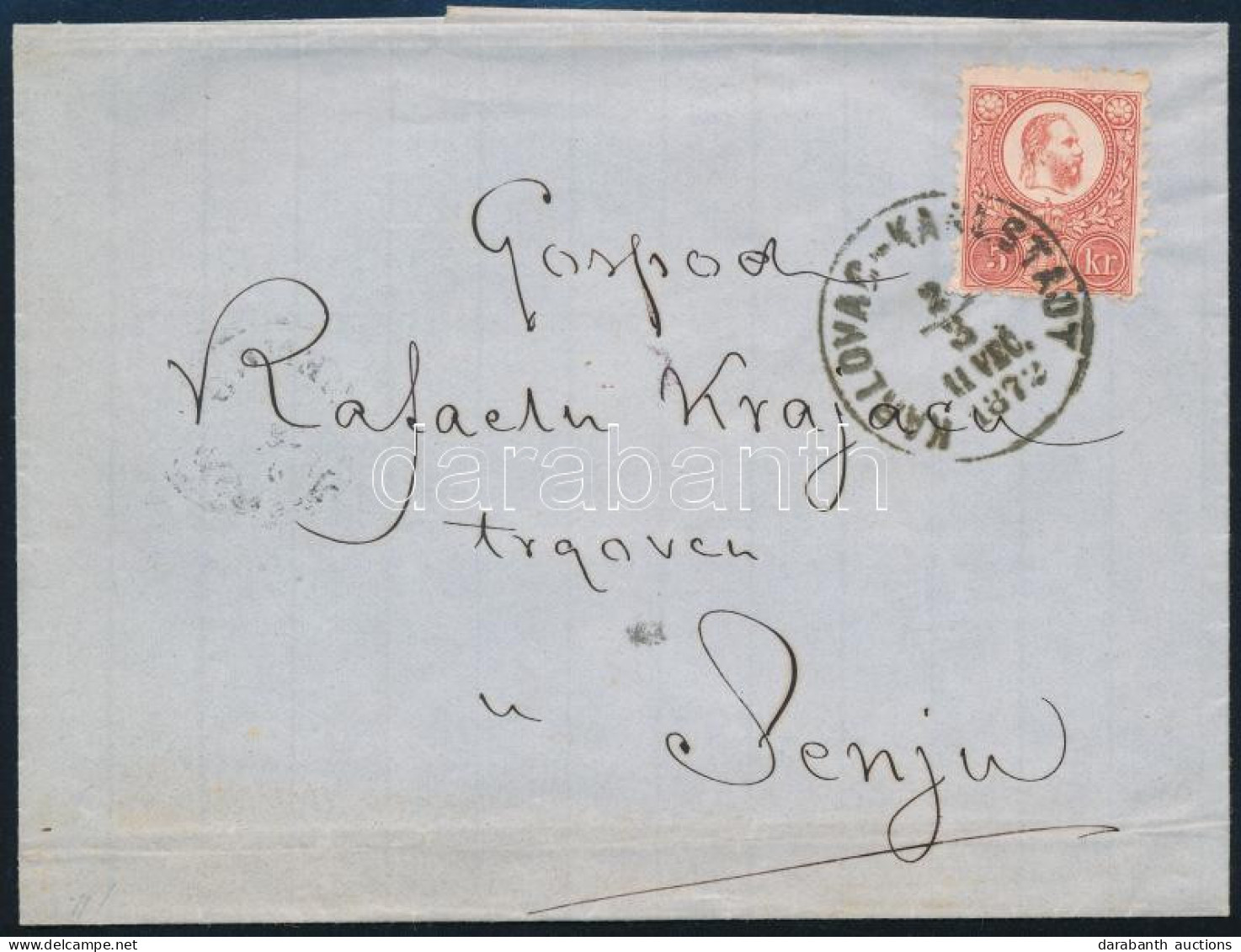 1872 5kr Levélen / On Cover "KARLOVAC-KARLSTADT" - Senj - Sonstige & Ohne Zuordnung