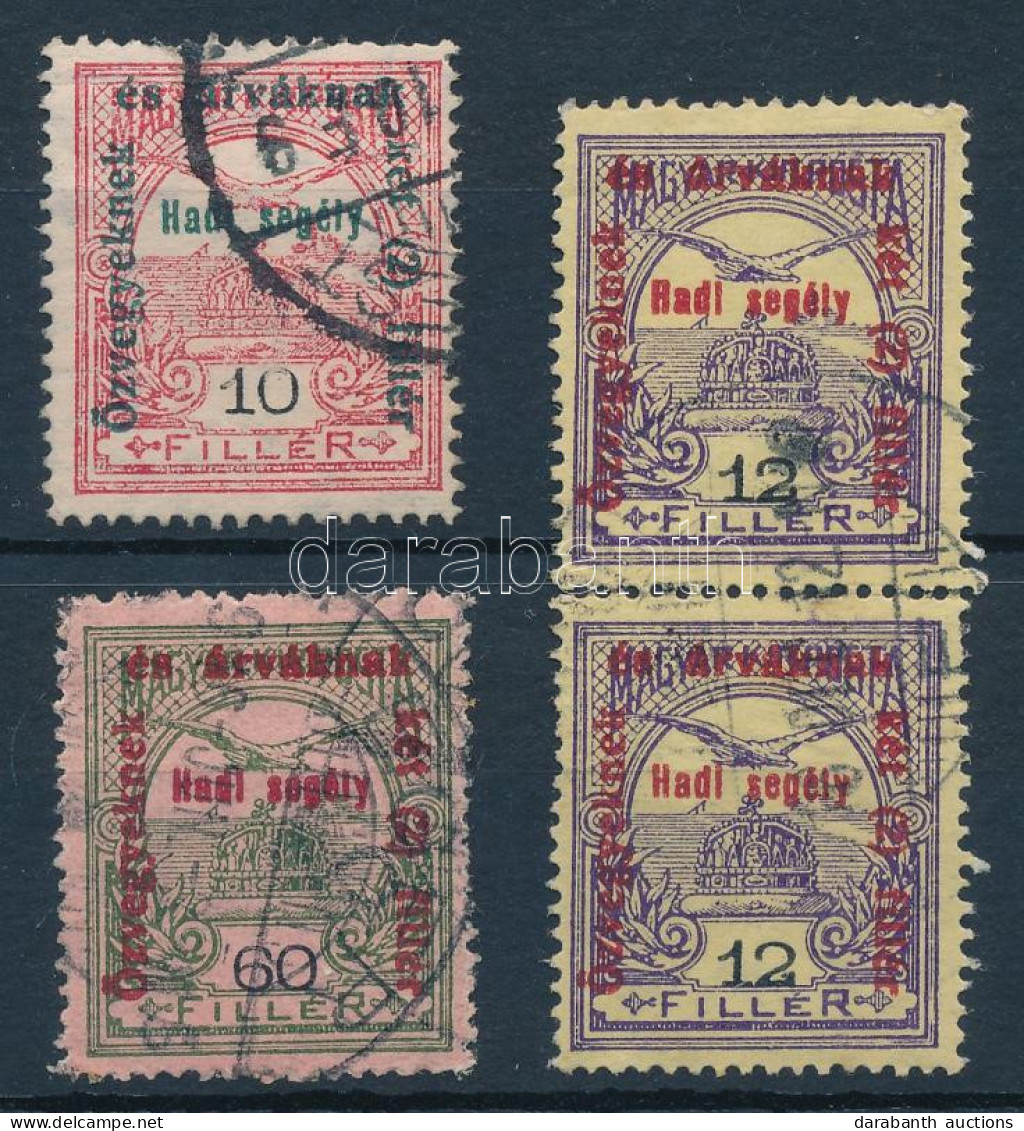 O 1915 Hadisegély II. 10f Hiányos értékszám, 12f és 60f Lefelé Tolódott értékszámmal - Altri & Non Classificati