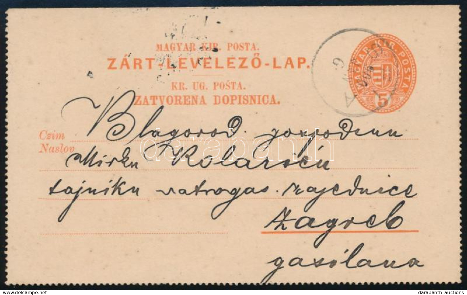 1900 Kétnyelvű 6kr Díjjegyes Zárt Levelezőlap "SELA" - Zagreb (Gudlin: 100 P) - Autres & Non Classés