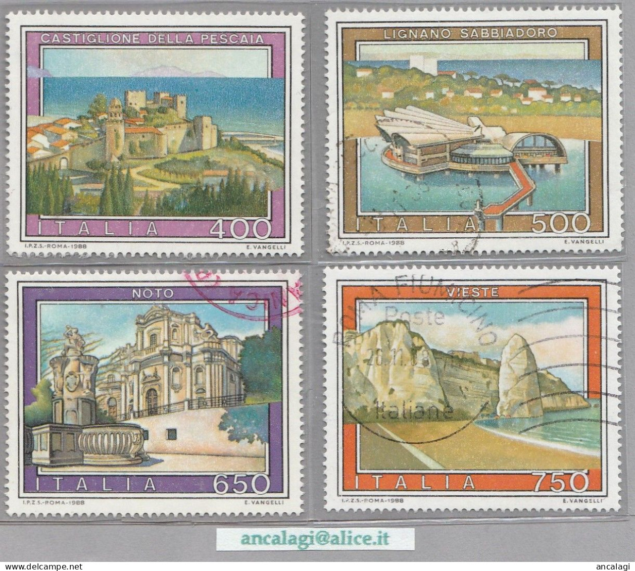 USATI ITALIA 1988 - Ref.0573 "PROPAGANDA TURISTICA" Serie Di 4 Val. - - 1981-90: Used