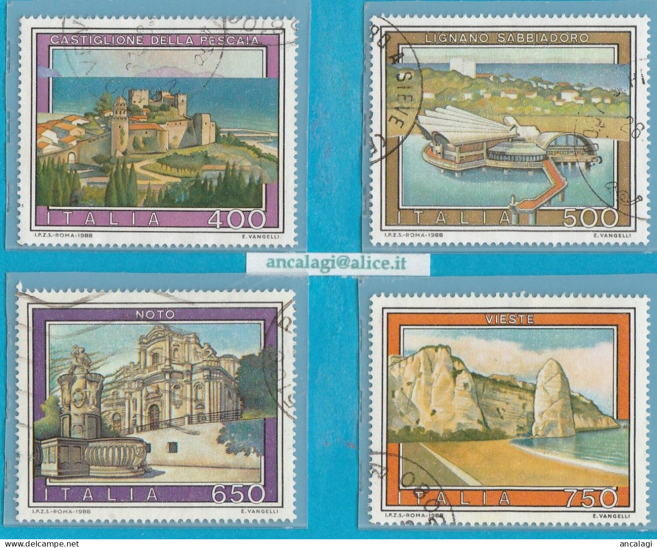 USATI ITALIA 1988 - Ref.0573A "PROPAGANDA TURISTICA" Serie Di 4 Val. - - 1981-90: Used