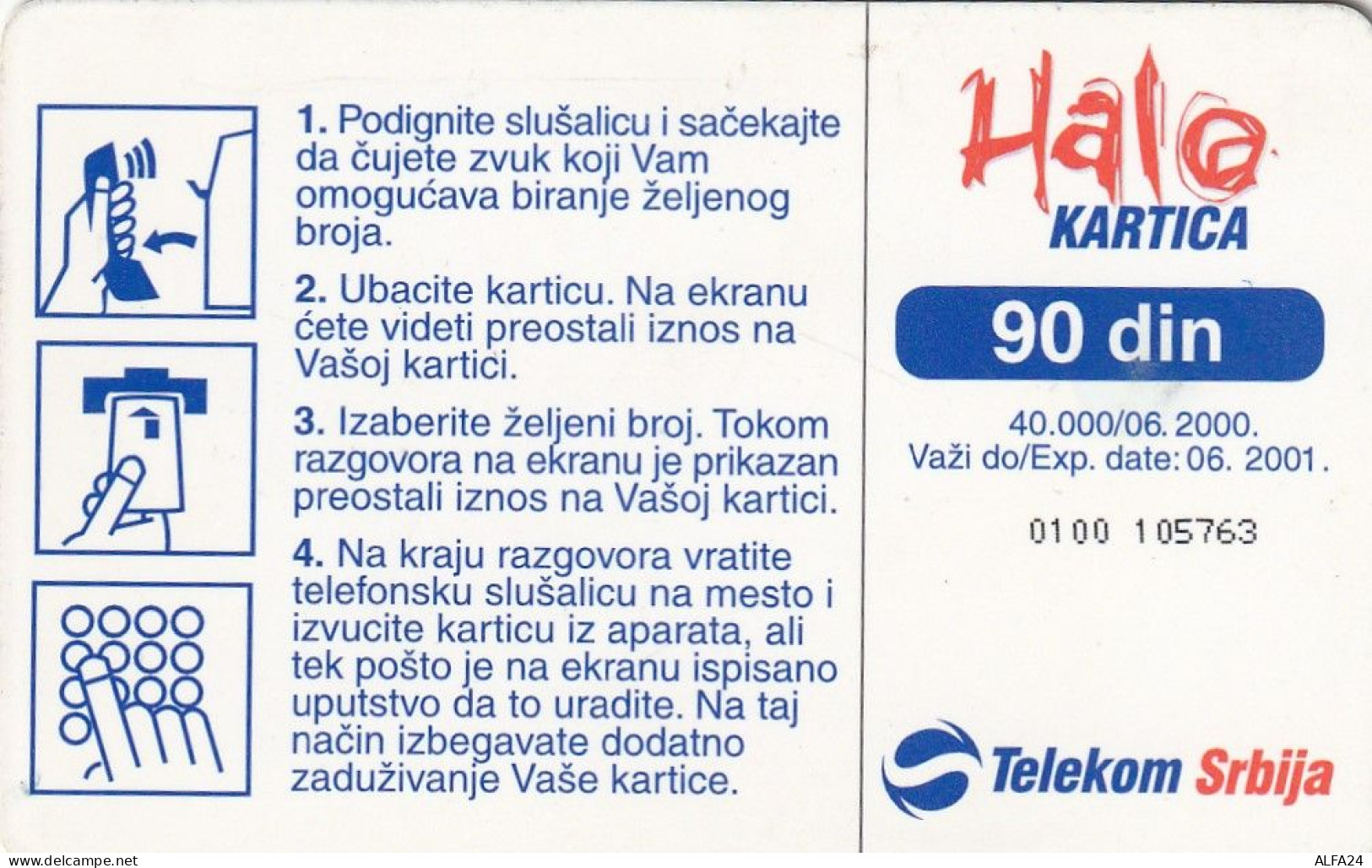 PHONE CARD SERBIA  (E64.19.8 - Yougoslavie